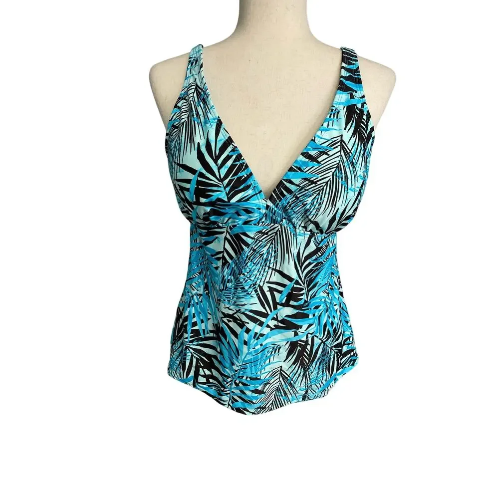 Sunsets California Island Life blue tropical two piece swimsuit tankini bikini